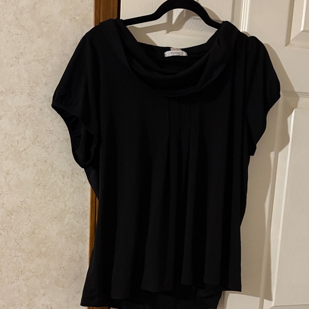 Dress Barn Black Cowl Neck Blouse Size 18 Like new!